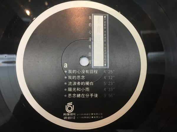 姜育恆 : 心歌 I - 我的心沒有回程 (LP, Album)