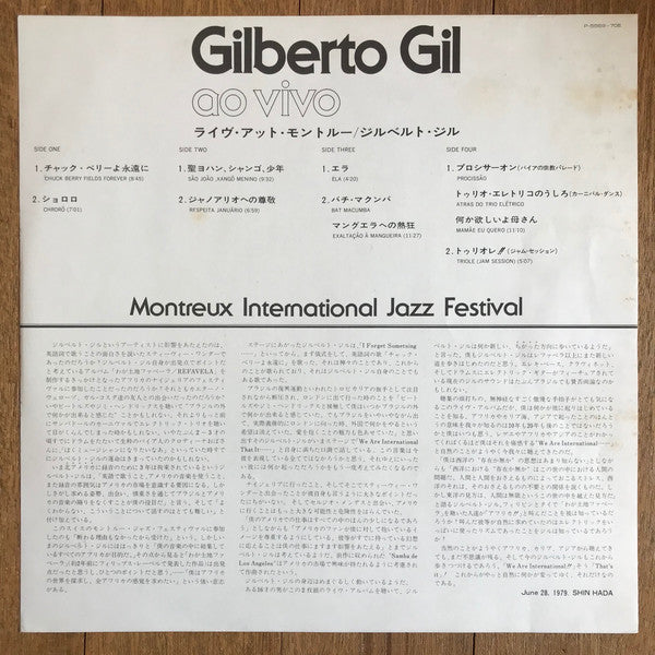 Gilberto Gil : Ao Vivo (2xLP, Album, Promo, Gat)