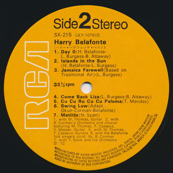 Harry Belafonte : Harry Belafonte (LP, Comp, In )
