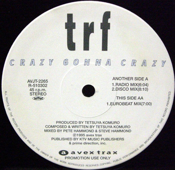 TRF : Crazy Gonna Crazy (12", Promo)