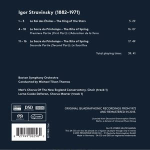 Igor Stravinsky, Boston Symphony Orchestra, Michael Tilson Thomas : Le Roi Des Étoiles & Le Sacre Du Printemps (SACD, Hybrid, Multichannel, Quad, RM)