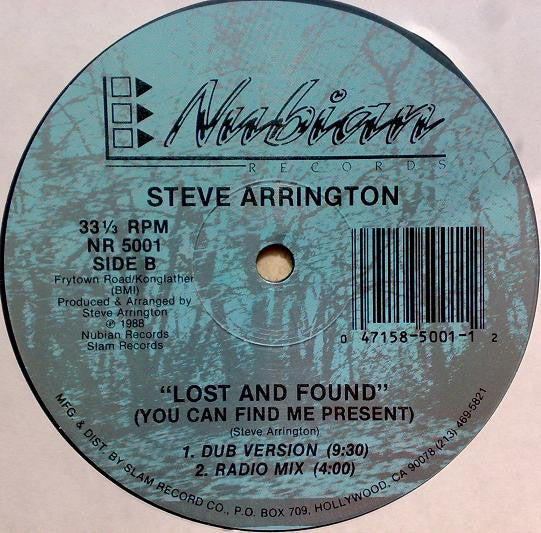 Steve Arrington : Lost And Found (You Can Find Me Present) (12")