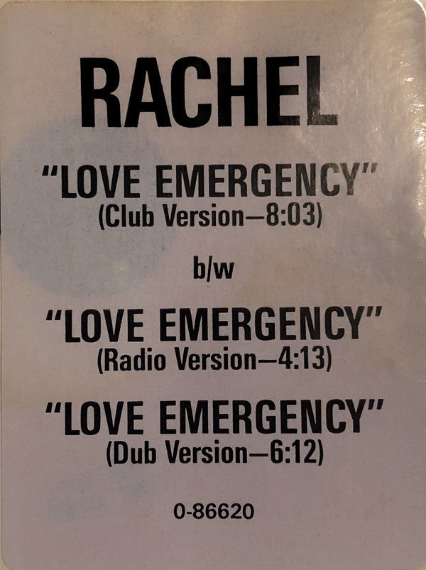 Rachel (2) : Love Emergency (12", Maxi, SRC)