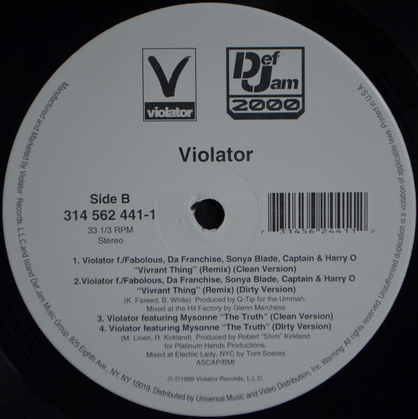Violator (3) Feat Q-Tip : Vivrant Thing (Remixes) (12")