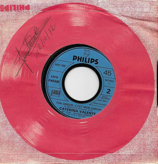 Caterina Valente : Soleil Lève-toi / Ton Amour C'est Mon Amour (7", Single, Mono, Jukebox)