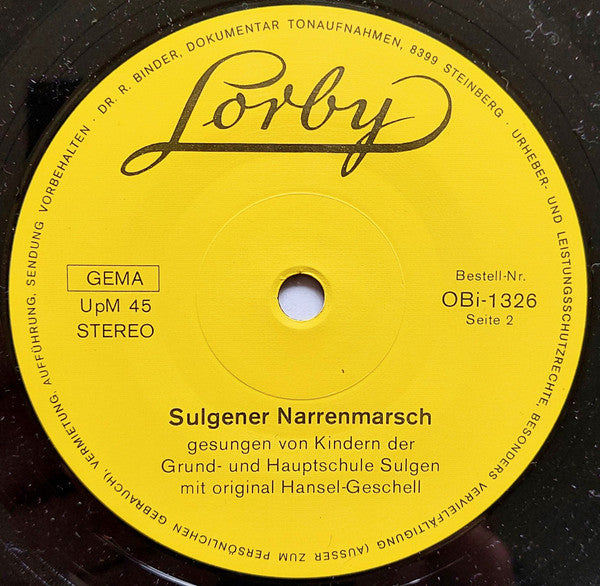 Various : Sulgener Narrenmarsch (7", Single)