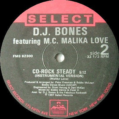 D.J. Bones* Featuring M.C. Malika Love* : Co-Rock Steady (12")