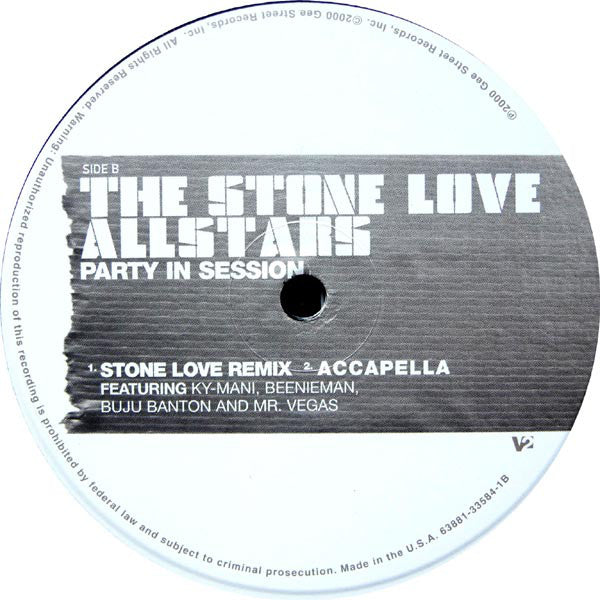 The Stone Love Allstars* Featuring Ky-Mani*, Beenieman*, Buju Banton & Mr. Vegas : Party In Session (12", Maxi)