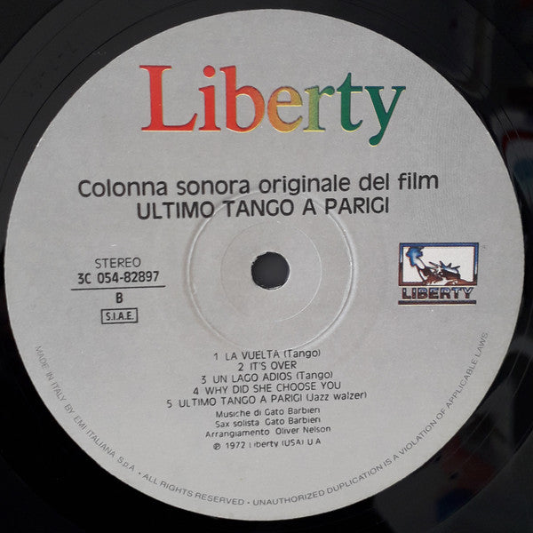 Gato Barbieri : Ultimo Tango A Parigi (Colonna Sonora Originale Del Film) (LP, RE)