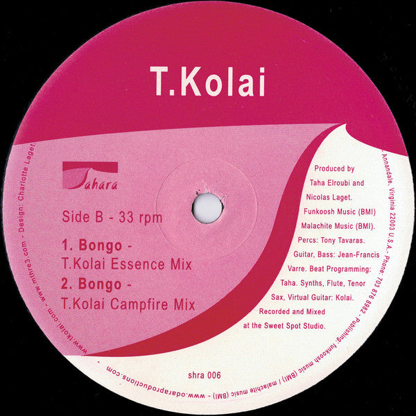 T.Kolai & A.S.E. (African Sound Envelope)* : Bongo (Remixes) (12")