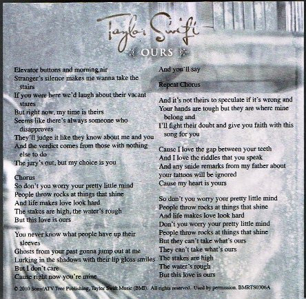Taylor Swift : Ours (CD, Single)