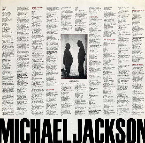 Michael Jackson = Michael Jackson : Bad (LP, Album, Gat)
