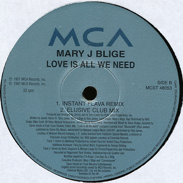 Mary J Blige* : Love Is All We Need (12")