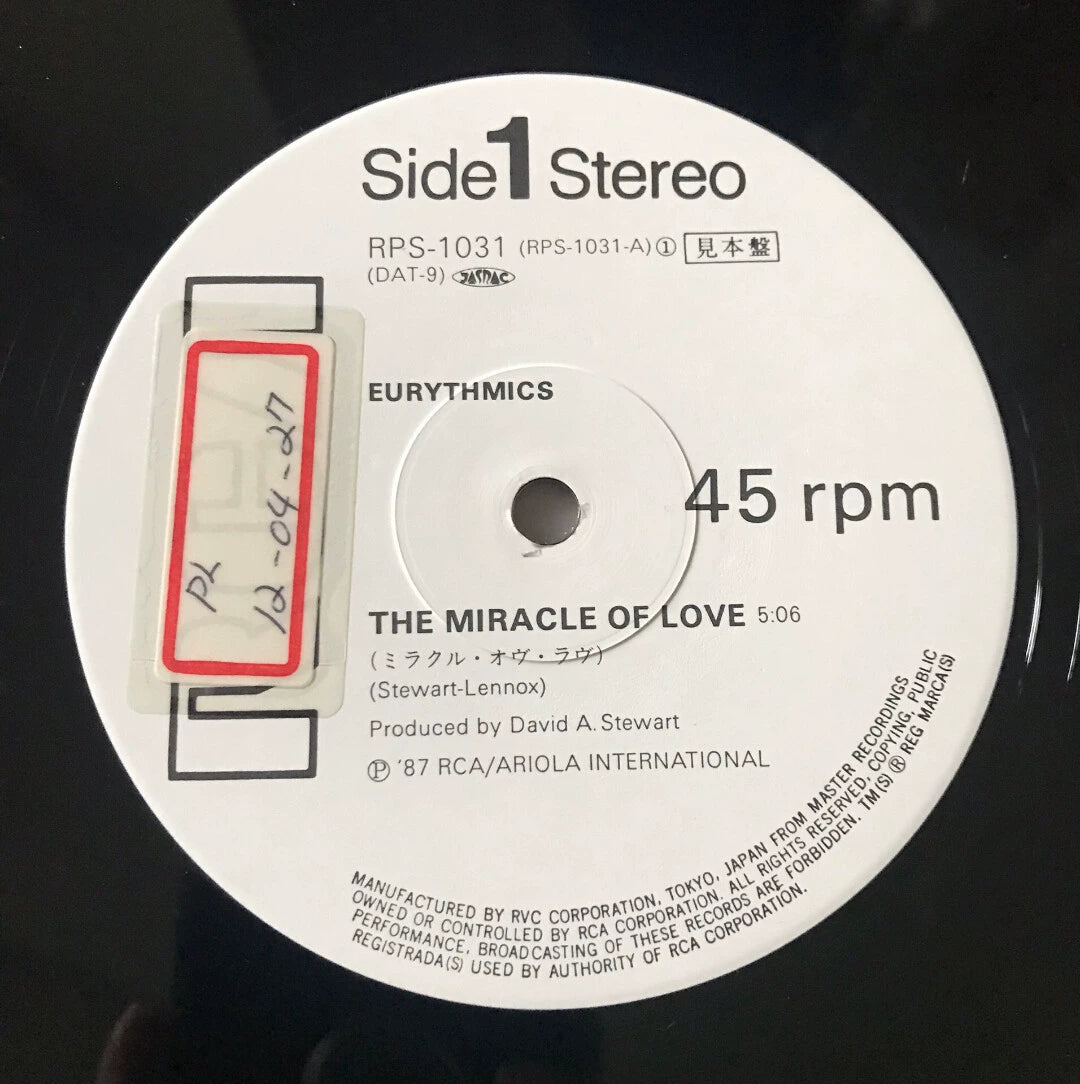 Eurythmics – The Miracle Of Love – Japanese Promo 12-inch RPS-1031