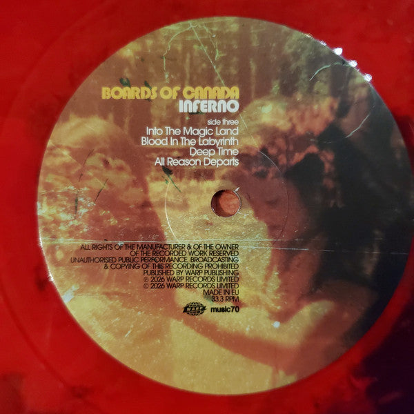 Boards Of Canada = ボーズ・オブ・カナダ* : Inferno = インフェルノ (2xLP, Album, Red + Flexi, 8", Shape, S/Sided, Hex )