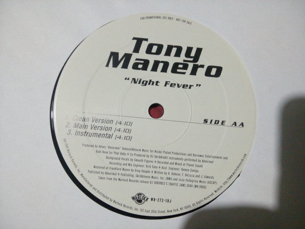JoJo Pellegrino, Tony Manero : Bah Dah Bing, Bah Dah Boom / Night Fever (12", Promo)