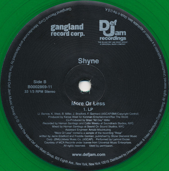 Shyne : More Or Less (12", Gre)