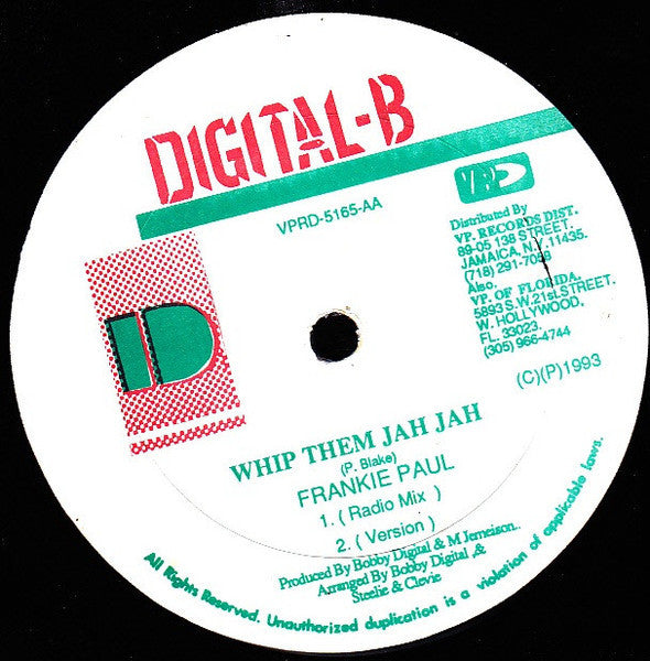 Daddy Screw / Frankie Paul : Love You Till Me Fool / Whip Them Jah Jah (12")