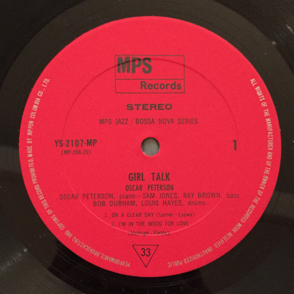 Oscar Peterson : Girl Talk (LP, Album, Gat)