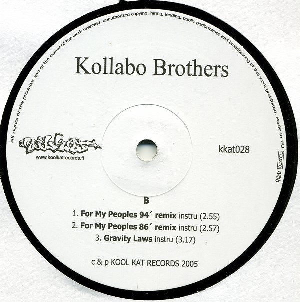 Kollabo Brothers : For My Peoples / Gravity Laws (12")