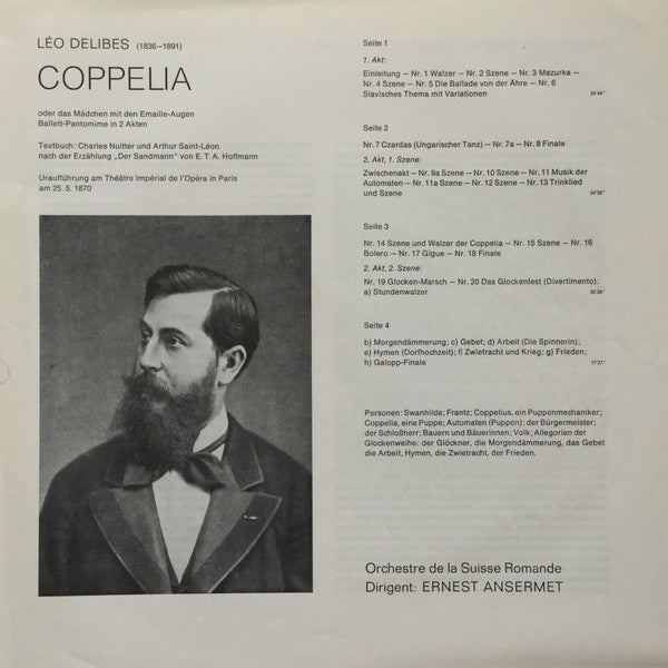 Léo Delibes, L'Orchestre De La Suisse Romande - Ernest Ansermet : Coppélia Vollständiges Ballett (2xLP, RM + Box)