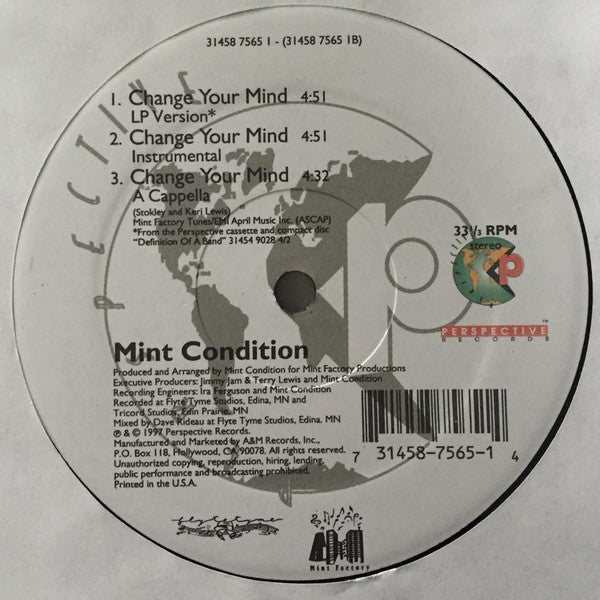 Mint Condition : You Don't Have To Hurt No More / Change Your Mind (12")