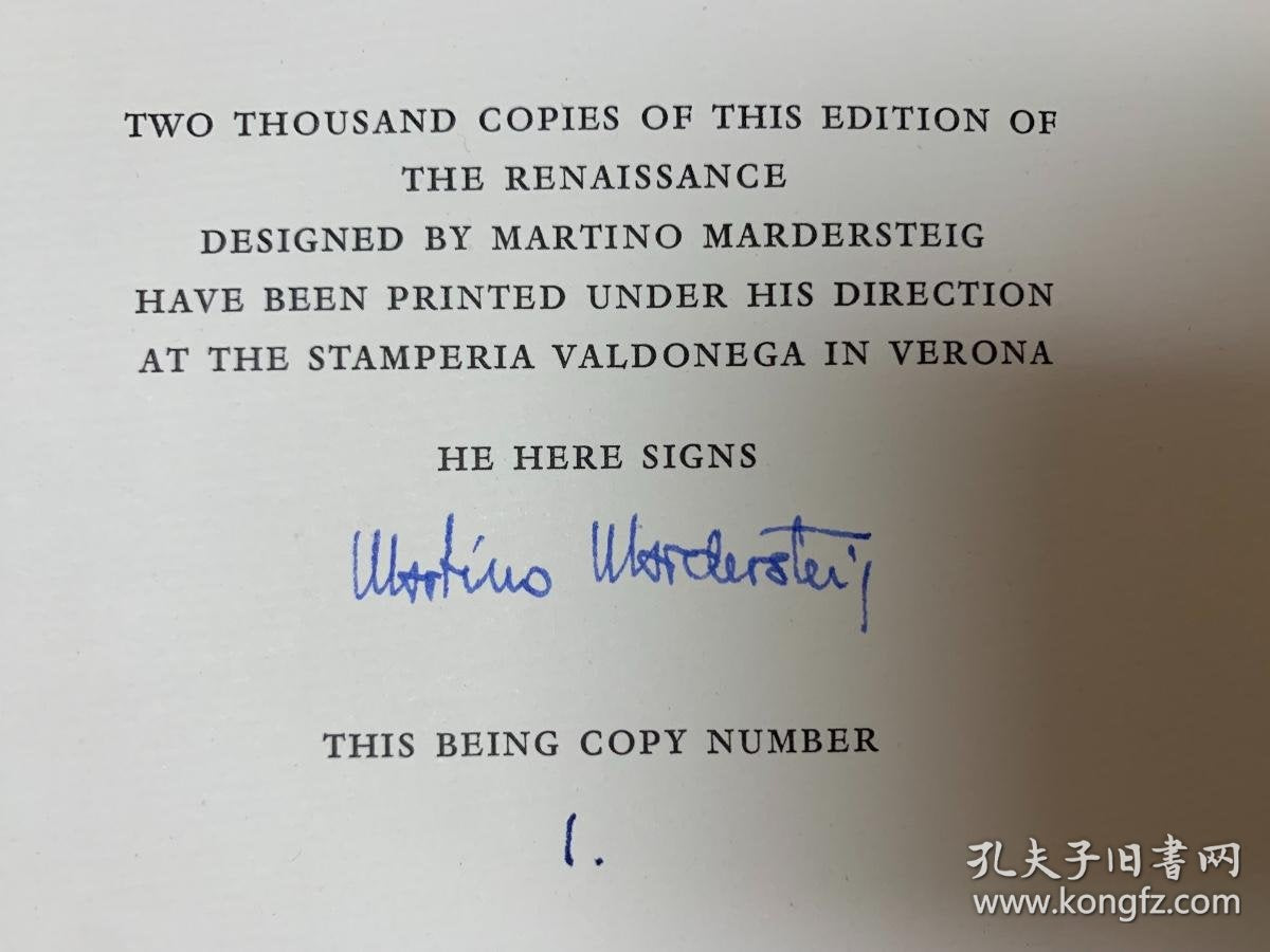 Walter Pater — The Renaissance, Signed LEC Edition No. 1/2000