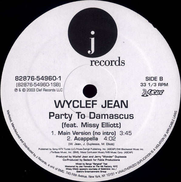 Wyclef Jean Feat. Missy Elliott – Party To Damascus – edition reference image