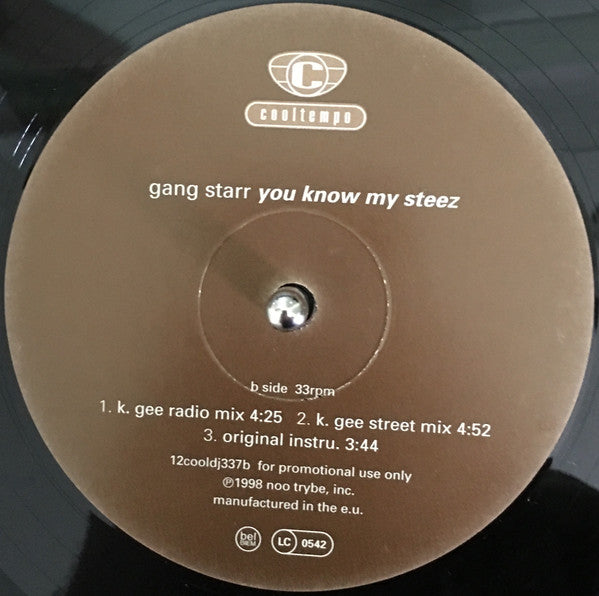 Gang Starr – You Know My Steez (UK Remixes) – edition reference image
