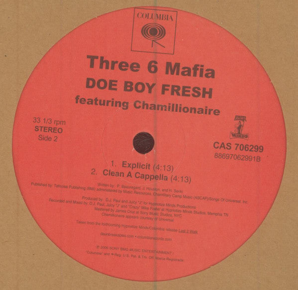 Three 6 Mafia featuring Chamillionaire – Doe Boy Fresh – edition reference image