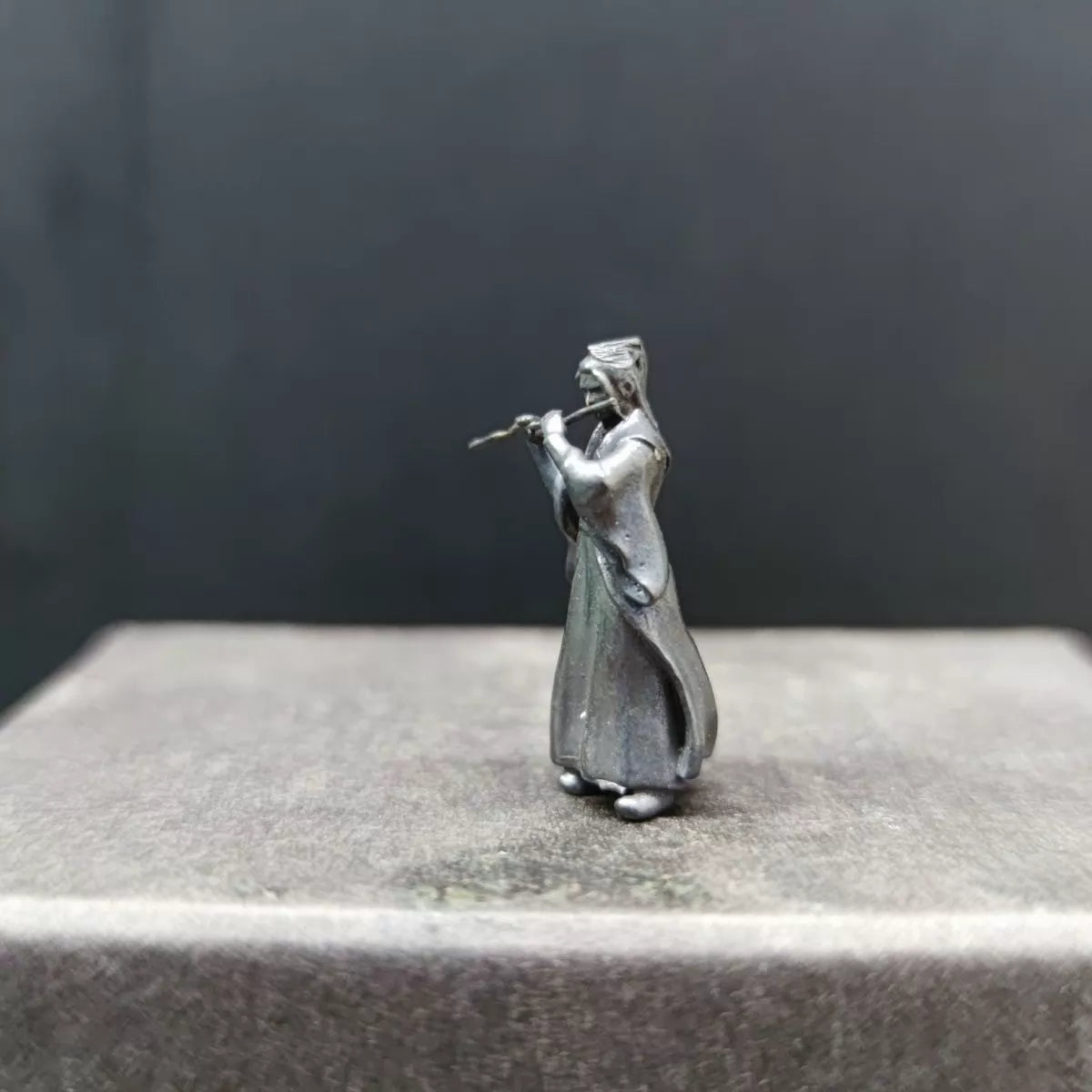 Miniature Brass Flute Player Figurine 3