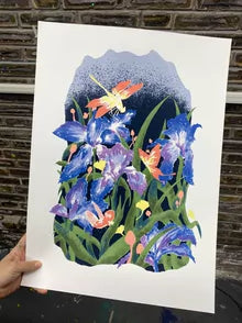 风眠鸢野 — Original Botanical Screenprint