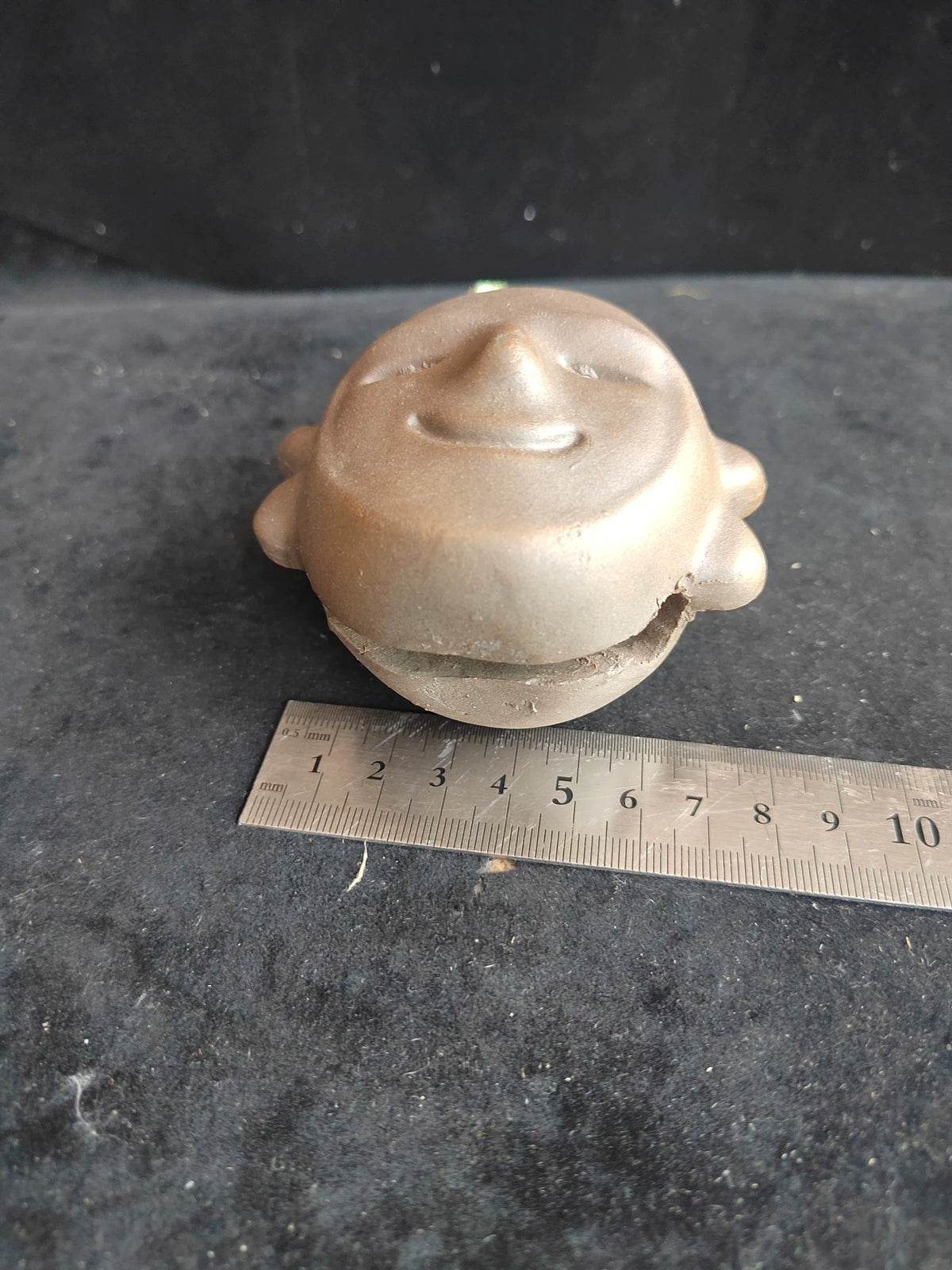Terracotta Face Bell – Decorative Ceramic Object – photo 7