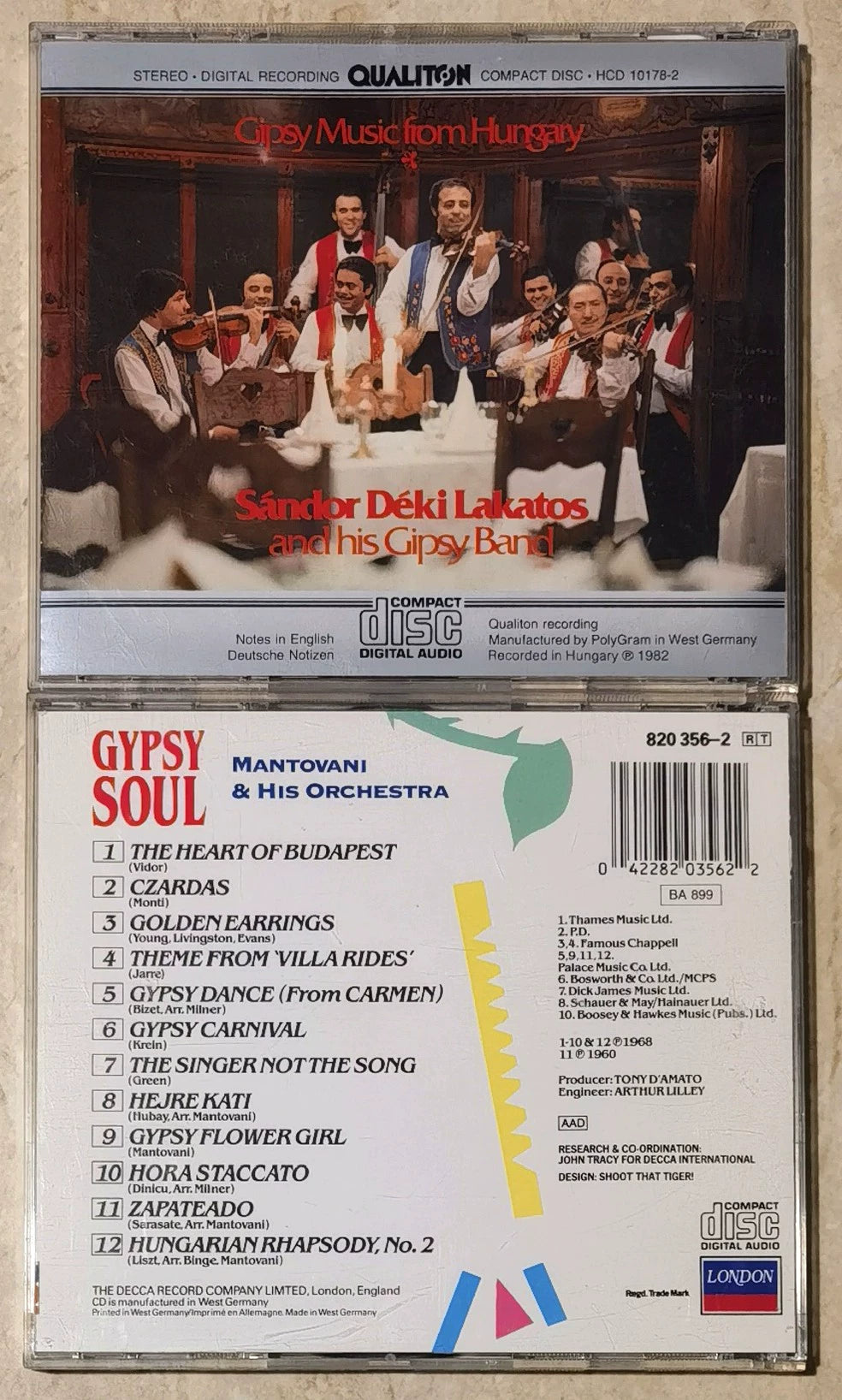 Sándor Déki Lakatos / Mantovani – Gipsy Music from Hungary + Gypsy Soul – 2CD Bundle