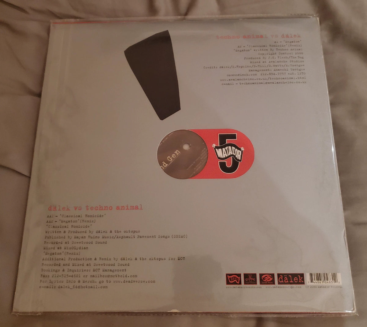 Techno Animal vs Dälek – Megaton / Classical Homicide; actual item detail