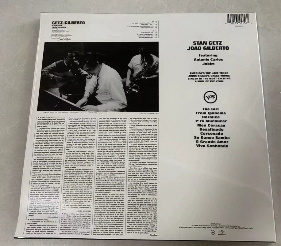 Stan Getz & João Gilberto – Getz / Gilberto – Verve LP – actual item photograph 2