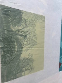 在风中飘荡 / Drifting in the Wind — Reduction Woodcut 1/1