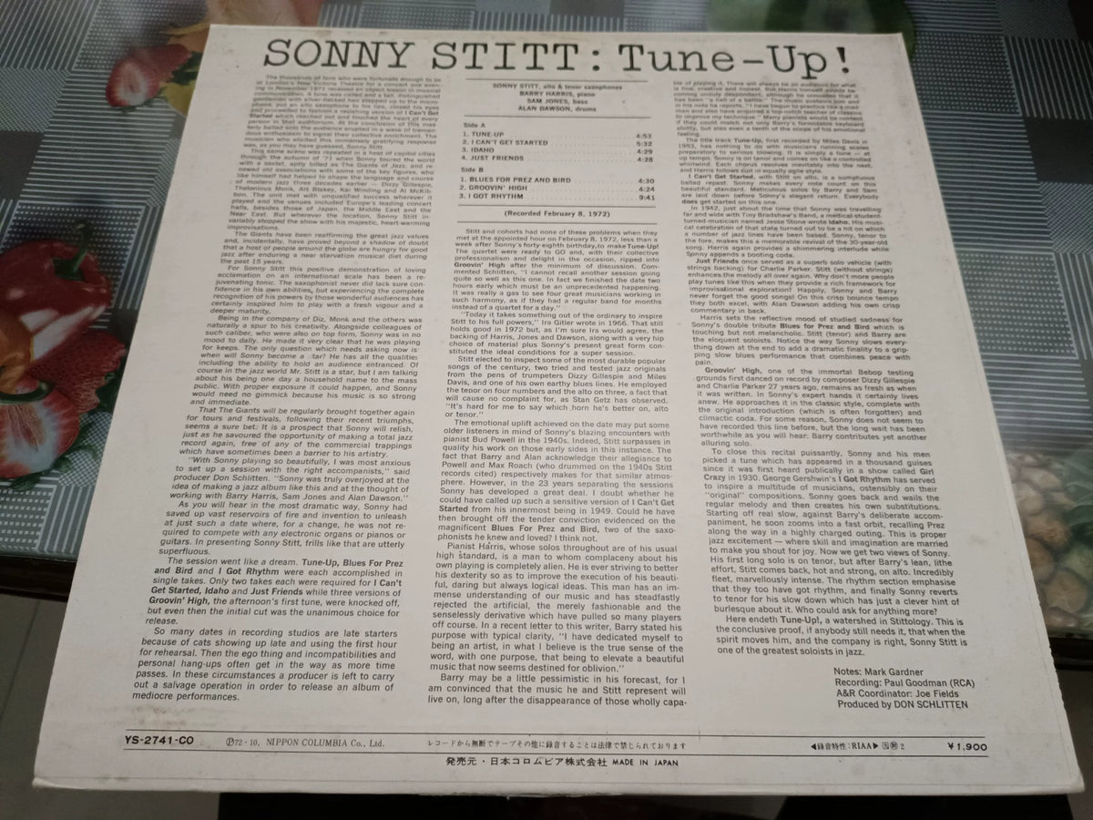 Sonny Stitt – Tune-Up!, Japanese Edition (LP) – photo 3
