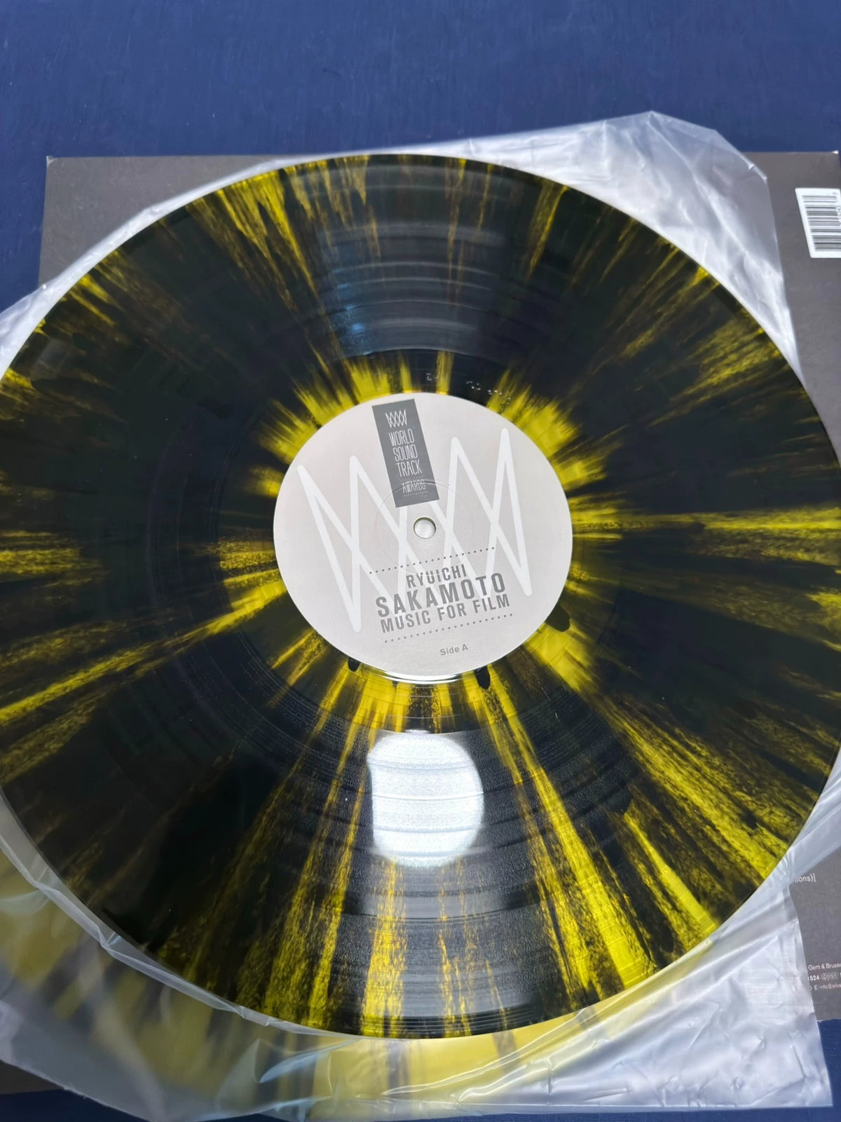 Ryuichi Sakamoto – Music for Film – Yellow Splatter 2LP – actual item photograph 4