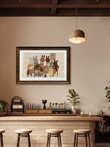LINLI COFFEE TIME — Framed Giclée, 67 × 47cm