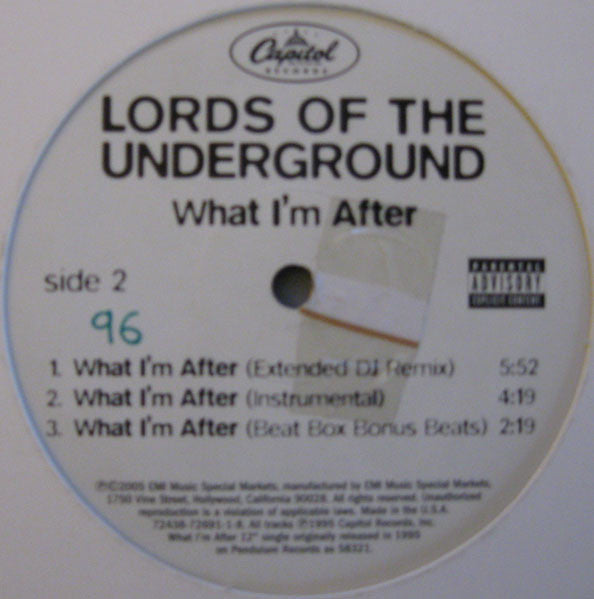 Lords Of The Underground – What I'm After – edition reference image