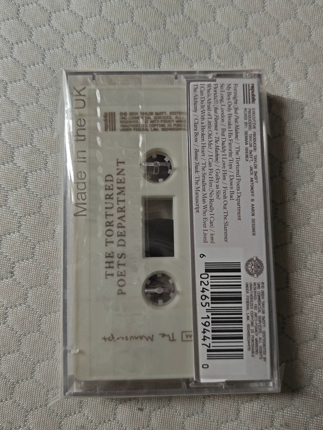 Taylor Swift – The Tortured Poets Department | White Cassette | Sealed M/NM