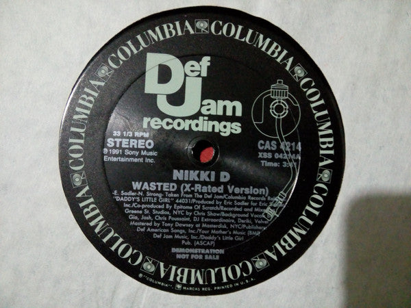 Nikki D : Wasted (12", Promo)