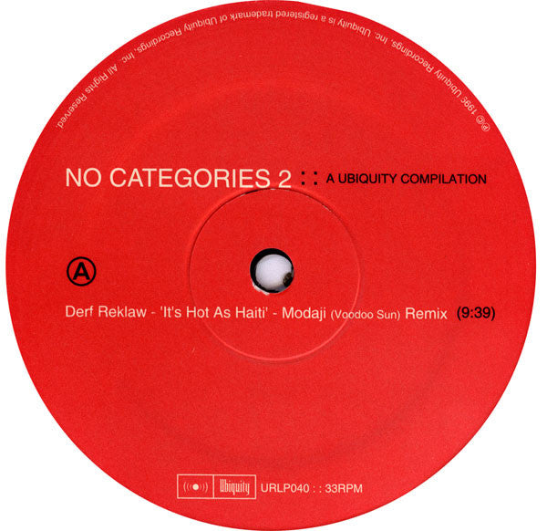 Various : No Categories 2: A Ubiquity Compilation (2xLP, Comp)