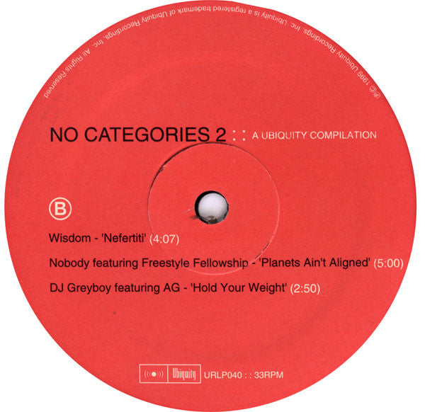 Various : No Categories 2: A Ubiquity Compilation (2xLP, Comp)