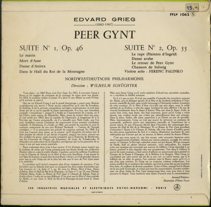 Edvard Grieg – Nordwestdeutsche Philharmonie, Wilhelm Schüchter : Peer Gynt-Suite Nr. 1 Op. 46 / Peer Gynt-Suite Nr. 2 Op. 55 (10", Mono)