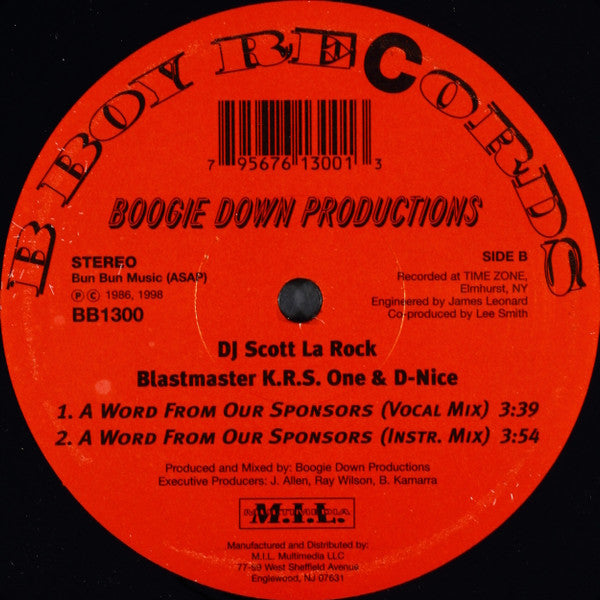Boogie Down Productions : The Bridge Is Over  (12", RE)