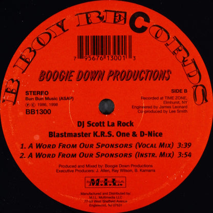 Boogie Down Productions : The Bridge Is Over  (12", RE)