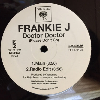 Frankie J. (3) : Doctor Doctor (Please Don't Go) / Runaway (12", Promo)