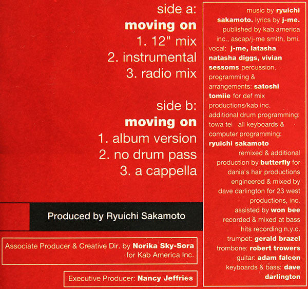 Ryuichi Sakamoto : Moving On (12")